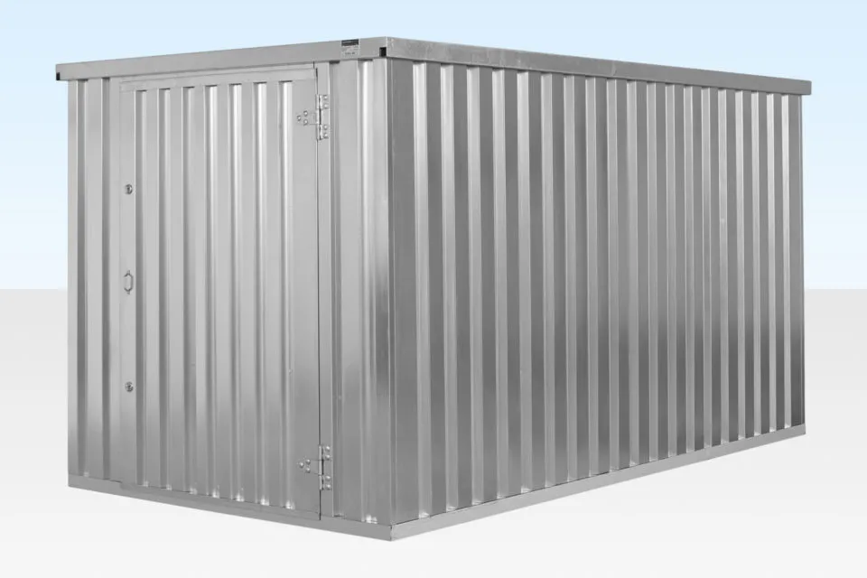 4m X 21m Flat Pack Container Store Galvanised